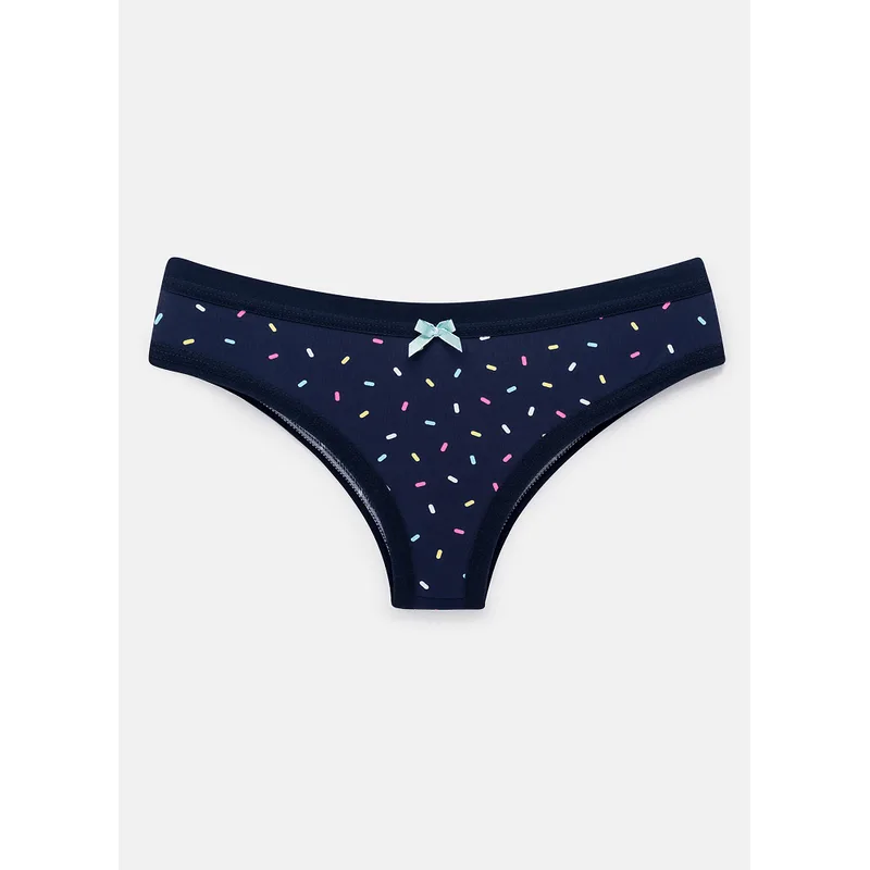 Calcinha Fio Dental Microfibra Feminina Lhama Azul M