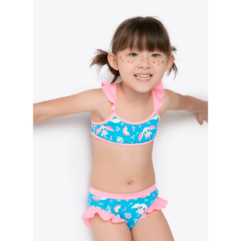 Biquíni Infantil Menina Unicórnio Verde 2