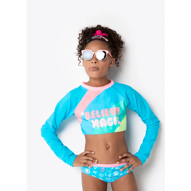Conjunto Camiseta e Calcinha com FPS 50 Menina Unicórnio 16