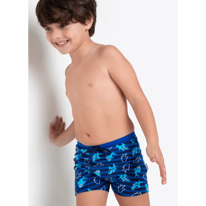 Sunga Larga Infantil Menino Tubarão Azul 4