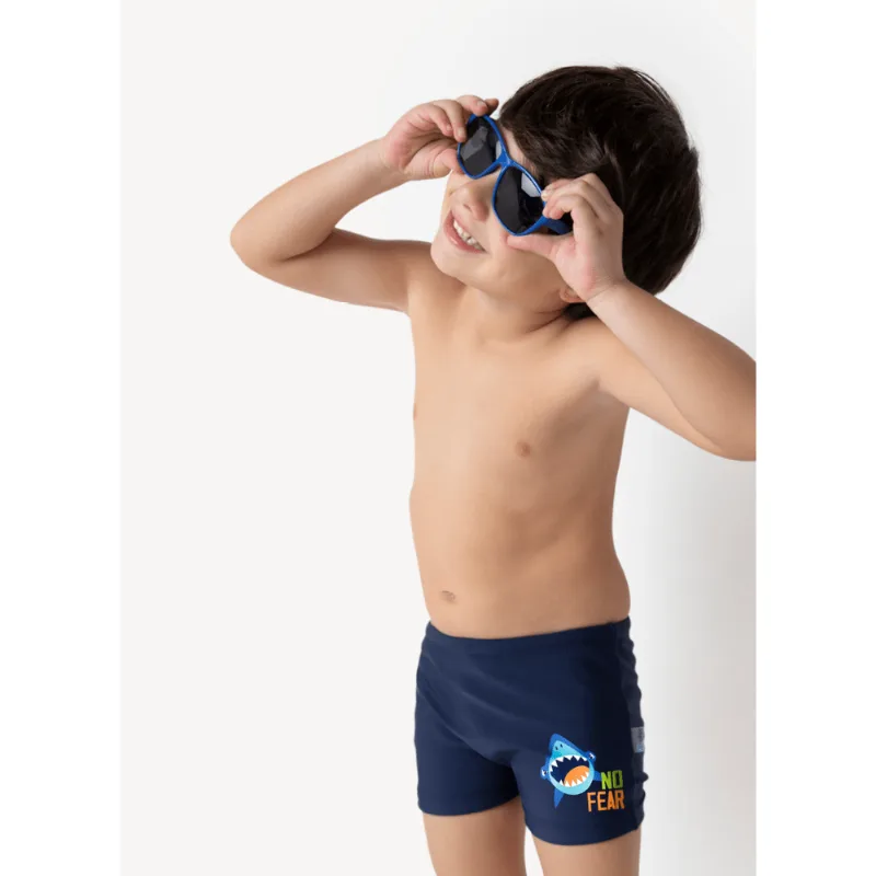Sunga Larga Infantil Menino Tubarão Azul 1
