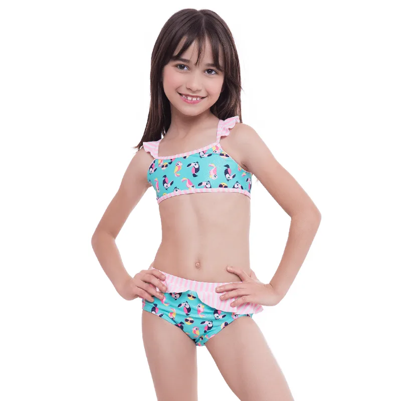 Biquíni Infantil Menina Tropical Verde 4