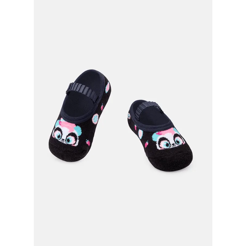 Meia Sapatilha Bebê Menina Antiderrapante Panda Shake 19 A 22 MESES