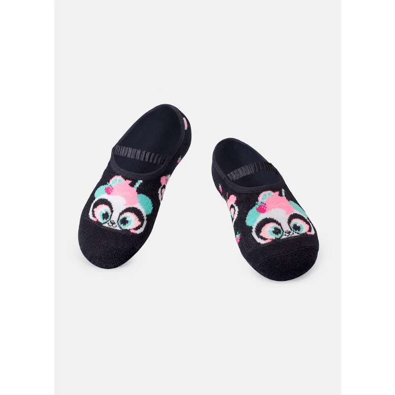 Meia Sapatilha Menina Antiderrapante Panda Shake Azul 28/33