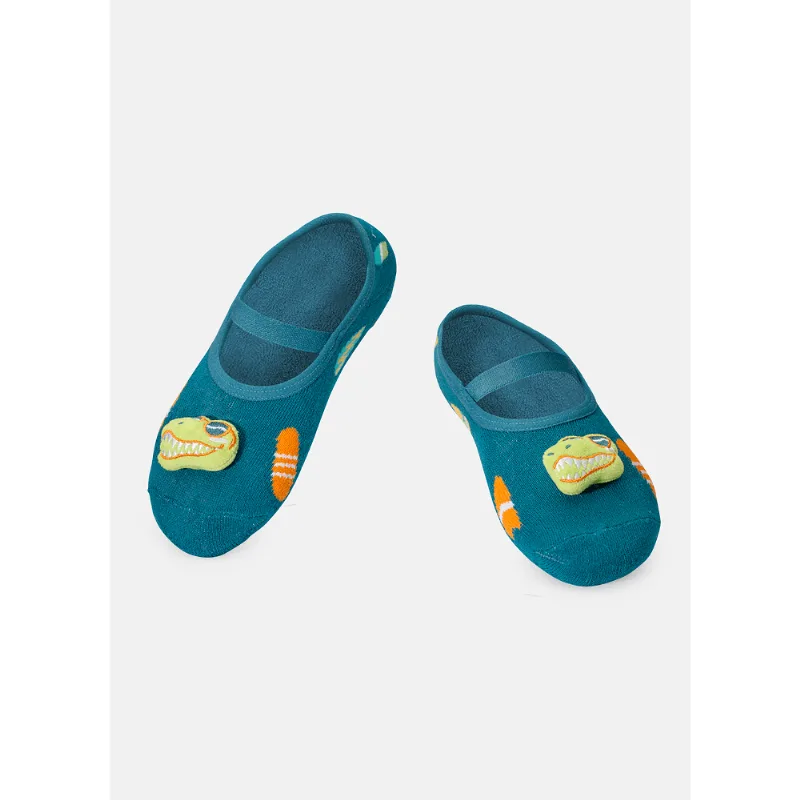 Meia Menino Sapatilha com Antiderrapante e Aplique Dino Surf 28 A 33