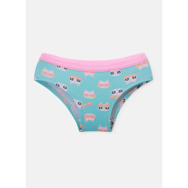 Calcinha Caleçon Algodão Menina Gata Meow 12