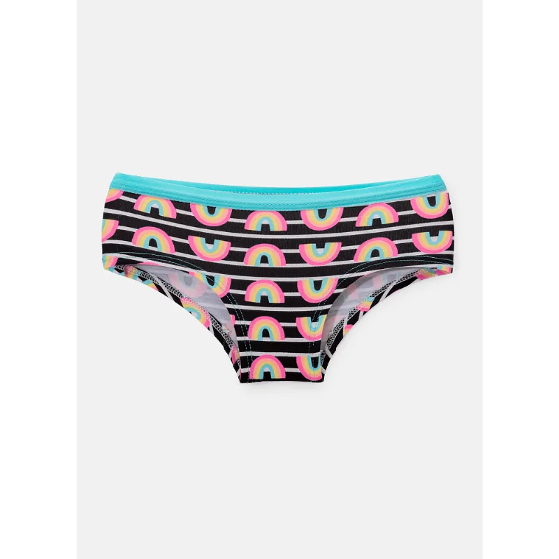 Calcinha Caleçon Menina Algodão Cisne Rainbow Preto 4