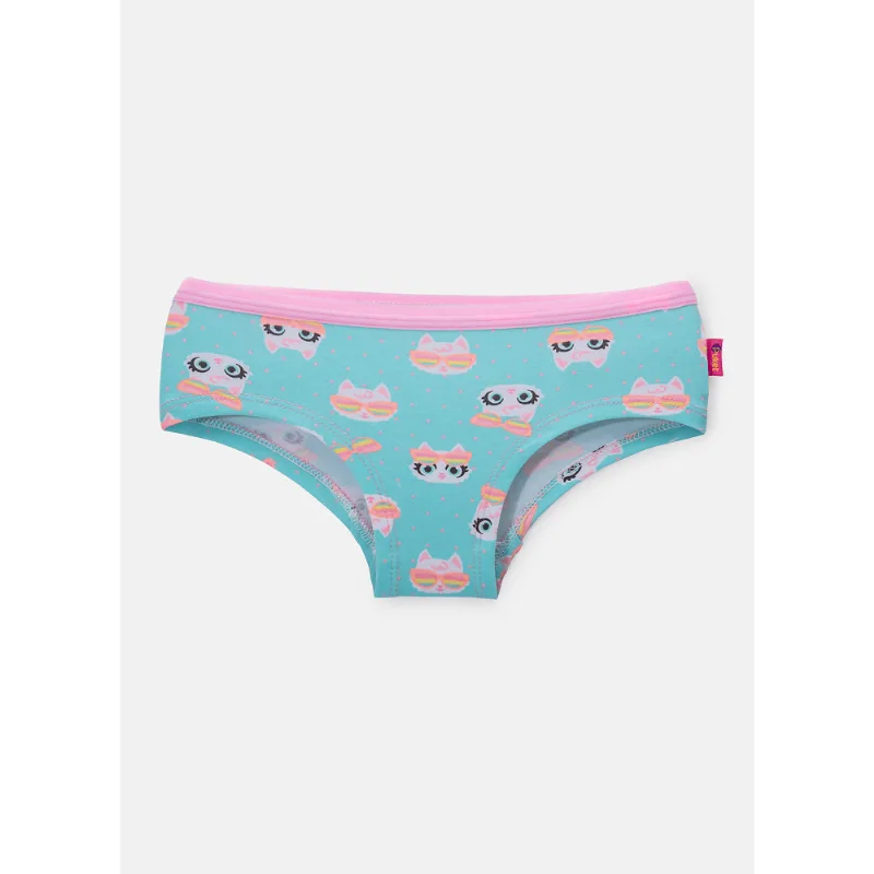 Calcinha Caleçon Algodão Menina Gata Meow 6