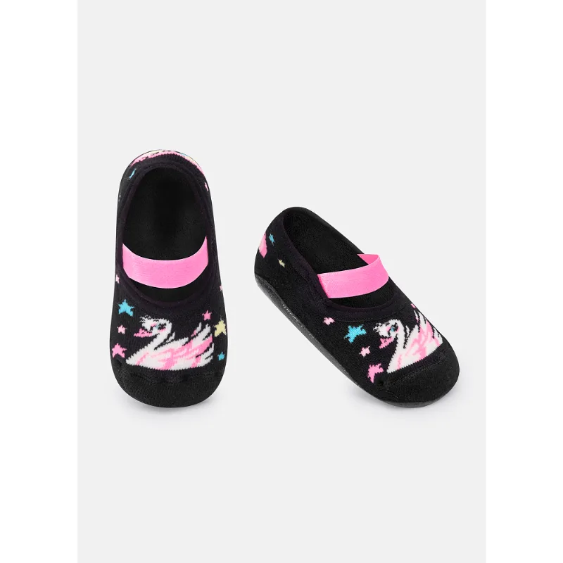 Meia Menina Sapatilha com sola emborrachada Cisne Rainbow 23 A 27