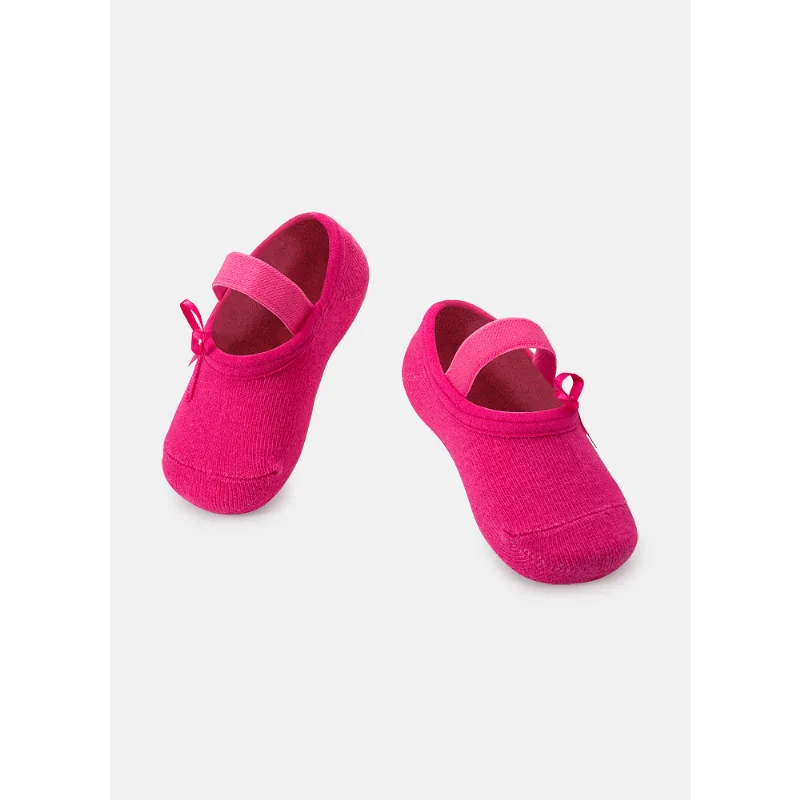 Meia Menina Sapatilha com Aplique Rosa 5 A 8 MESES