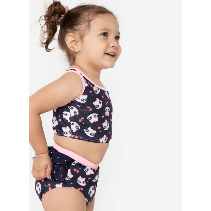 Biquíni Infantil Baby Gatinha 6 A 9 MESES