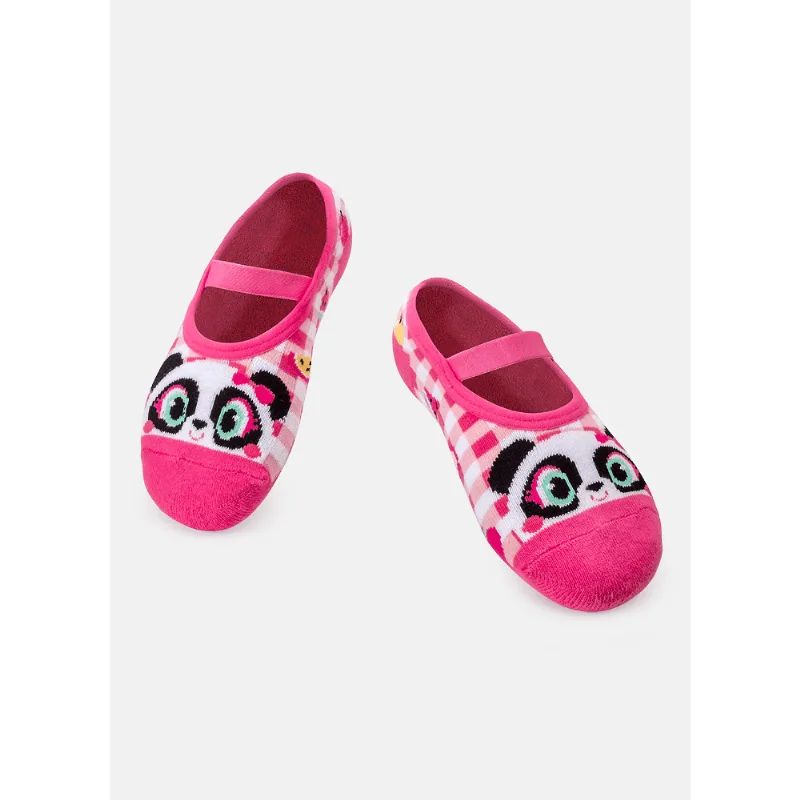Meia Menina Sapatilha com Antiderrapante Panda Shake 28 A 33