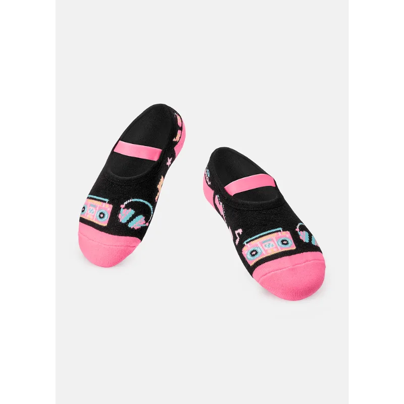 Meia Sapatilha Menina Sapatilha Antiderrapante Ícones 23/27
