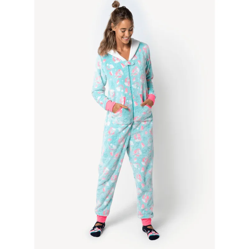 Macacão Manga Longa Feminino Soft Unicórnio Shine - Brilha no Escuro Verde M