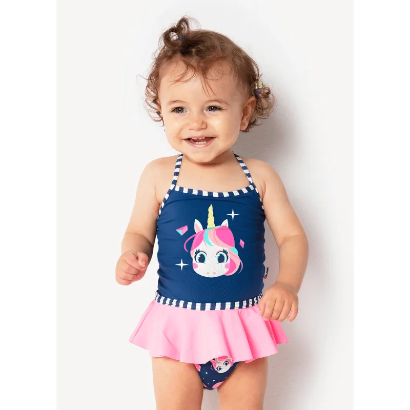 Maiô Bebê Menina Unicórnio Shine 3 A 6 MESES