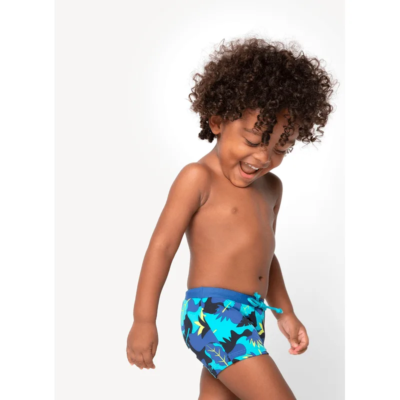 Sunga Boxer com Proteção Solar Bebê Menino Tigre Roar 9 A 12 MESES