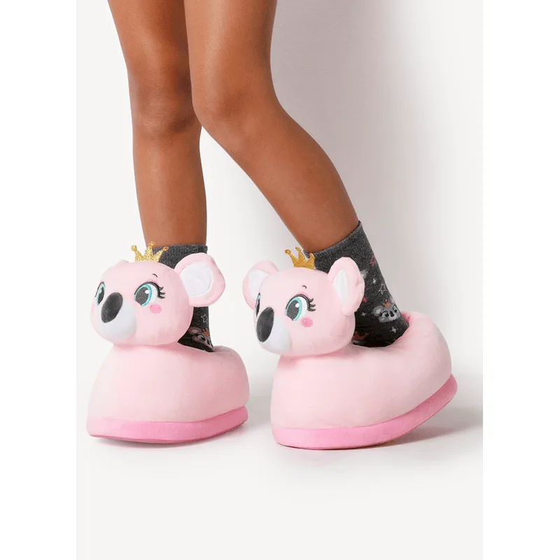 Pantufa Menina Coala Princess 28 A 30