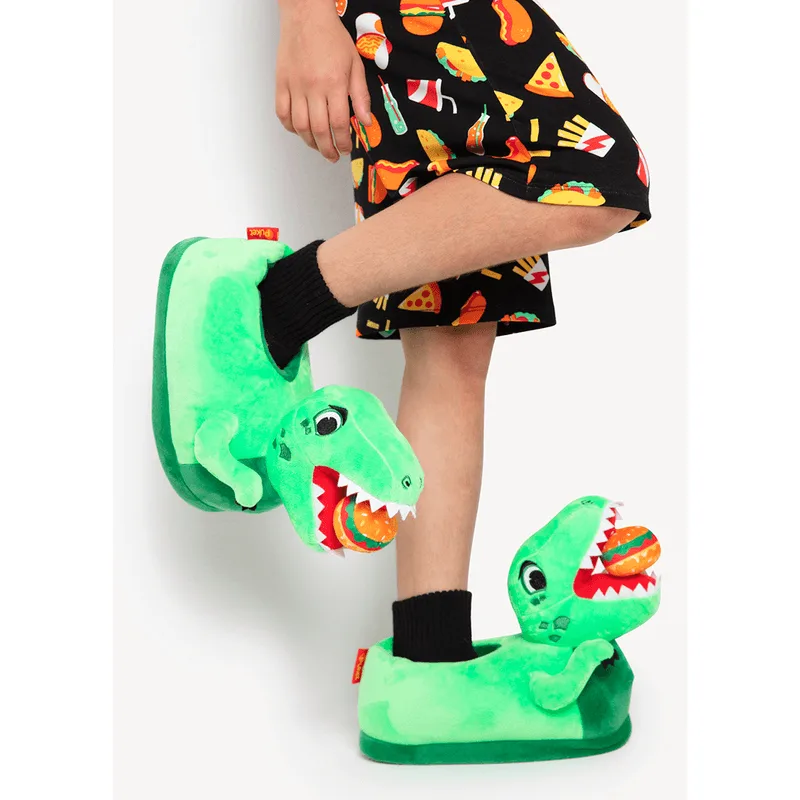 Pantufa Menino Teen Dino Food 37 A 39