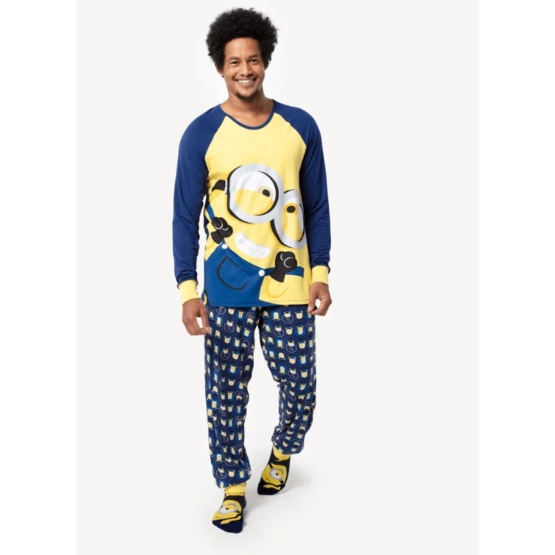 Pijama Manga Longa Masculino Viscolycra Minions Viscose PP