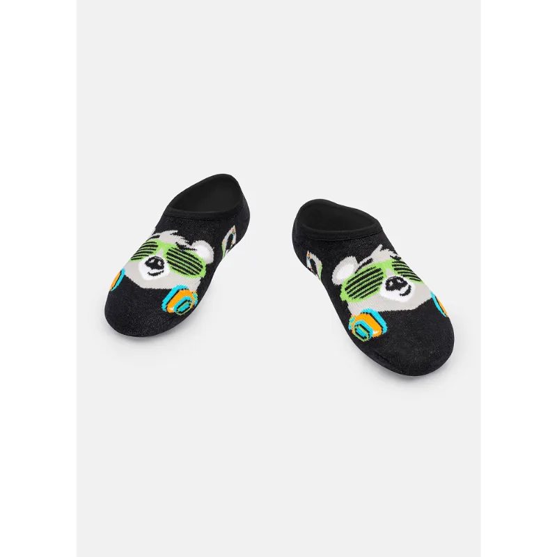 Meia Sapatinho Menino Antiderrapante Urso Preto Meia Sapatinho Menino Antiderrapante Urso