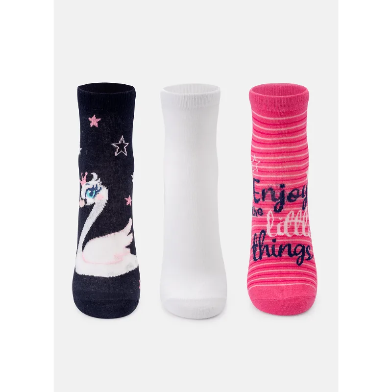 Kit com 3 Meias Micro Feminina Cisne