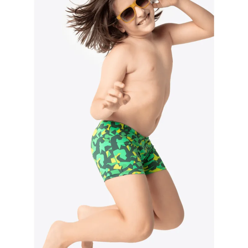 Sunga Larga Infantil Menino Camaleão Verde 10