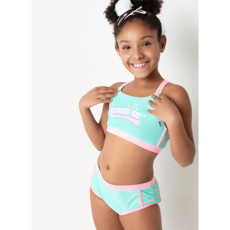 Biquíni Menina Unicórnio Love Verde 16