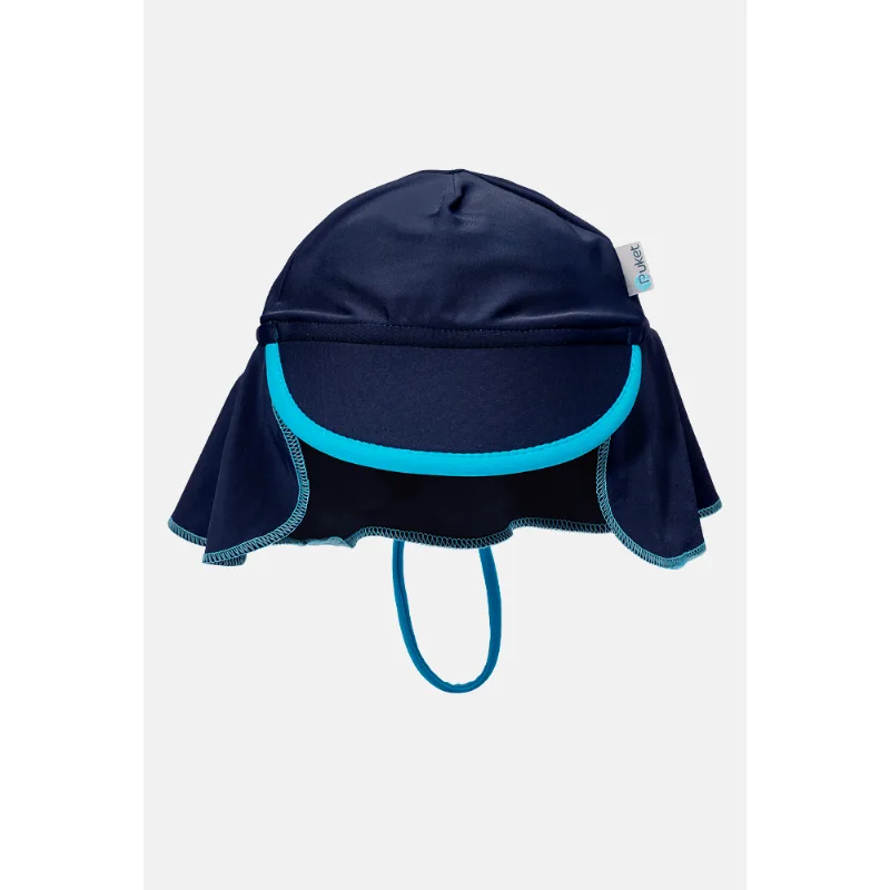 Chapéu Praia com Proteção Solar Menino Color Block Azul Único