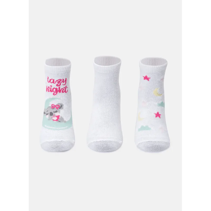 Kit com 3 Meias Cano Médio Bebê Menina Coala 15 A 18 MESES