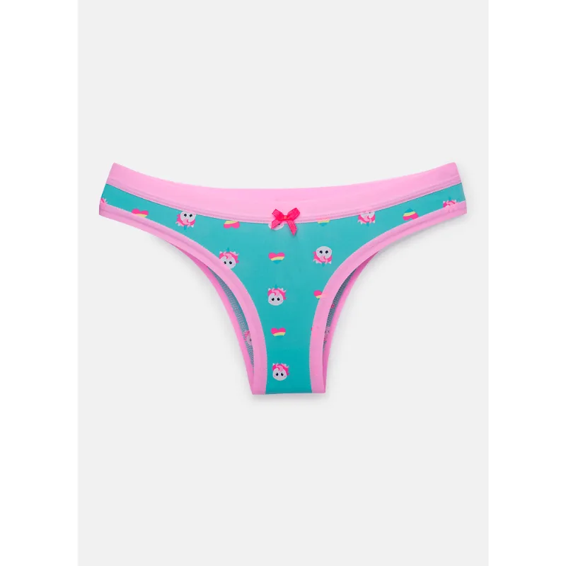 Calcinha Biquíni Feminina Microfibra Unicórnio Love Verde P