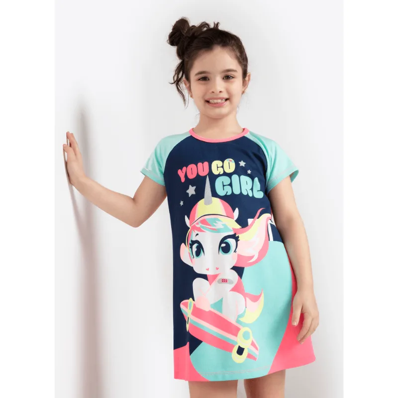 Camisola Manga Curta Menina Viscolycra Unicórnio Skate 4