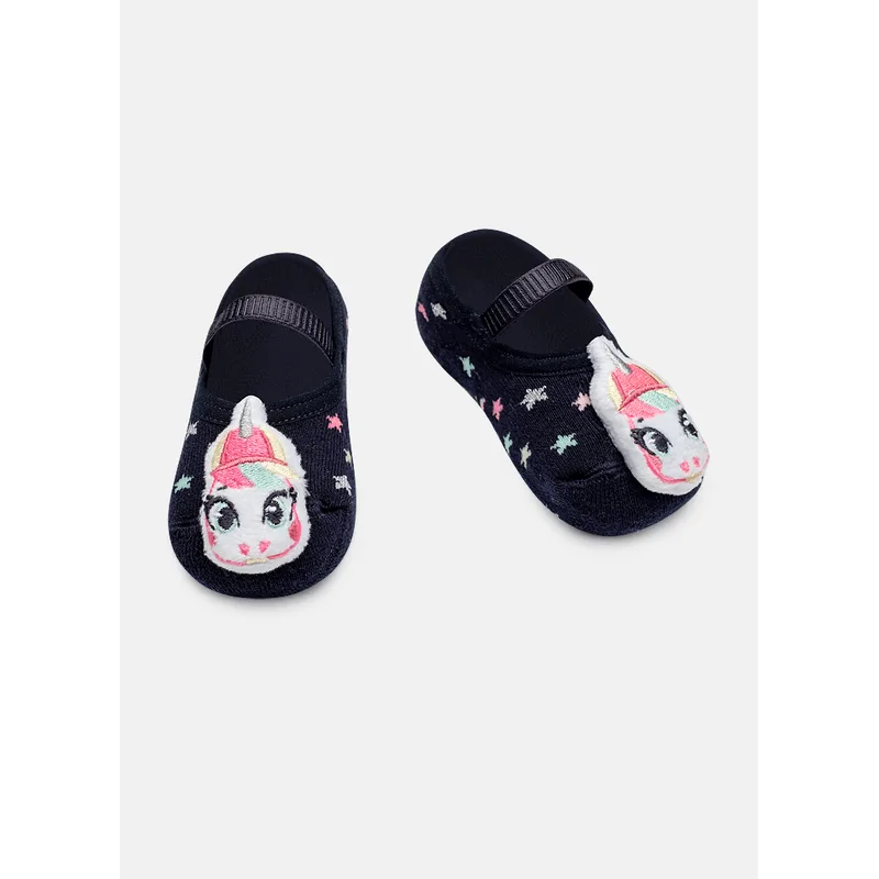 Meia Sapatilha Antiderrapante com Aplique de LED Bebê Menina Unicórnio Skate 19 A 22 MESES