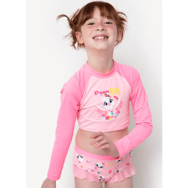 Conjunto Camiseta e Calcinha com Proteção Solar Menina Lhama Secret 1
