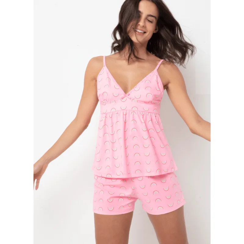Pijama Regata Feminino Feminino Panda Summer Rosa P