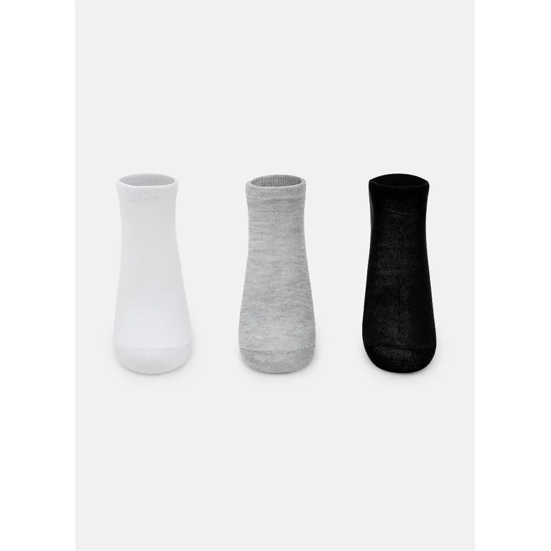 Kit com 3 Meias Cano Curto Kids Unissex Lisas 23 A 27