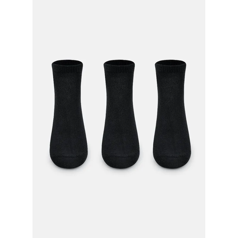 Kit com 3 Meias Cano Curto Kids Unissex Lisas 32 A 35