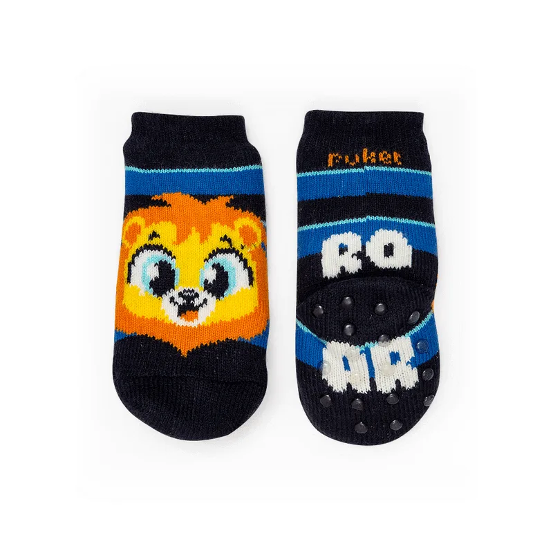 Meia Botinha Antiderrapante Bebê Tricot Leão 15 A 18 MESES