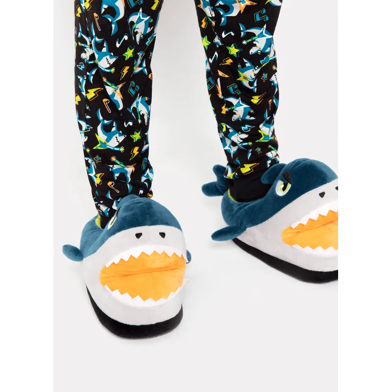 Pantufa Menino Teen Tubarão Rockstar 37 A 39