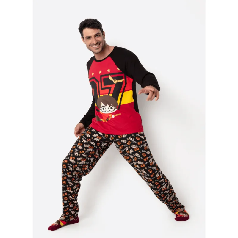 Pijama Manga Longa Viscolycra Masculino Harry Potter GG