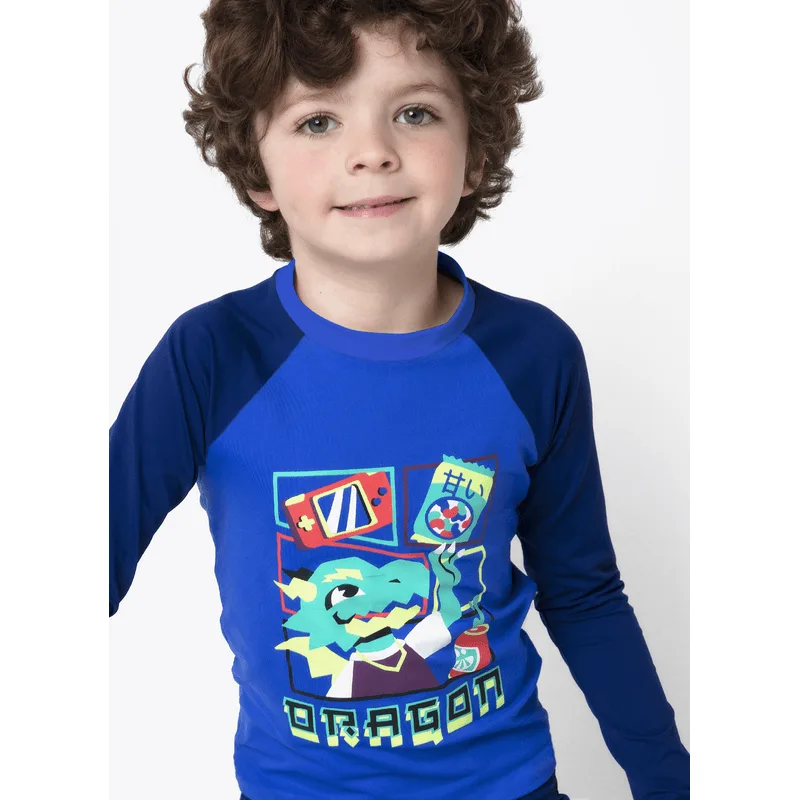 Camiseta Manga Longa com Proteção Solar Menino Dragão Street 6