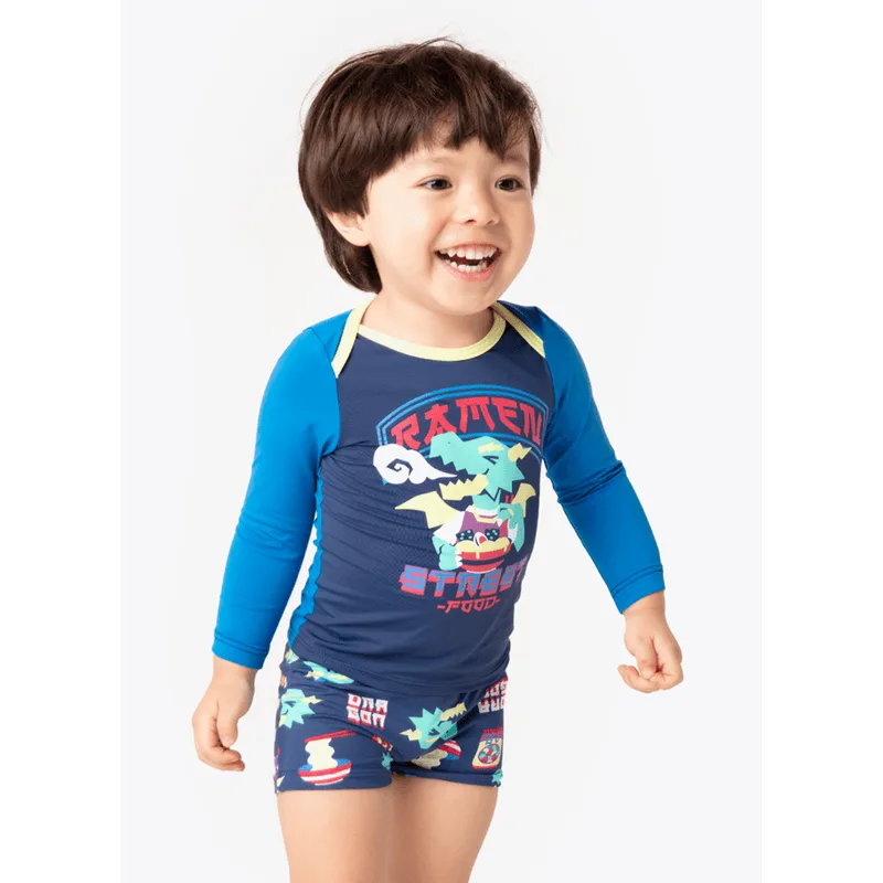 Camiseta Manga Longa com Proteção Solar Bebê Menino Dragão Street 9 A 12 MESES
