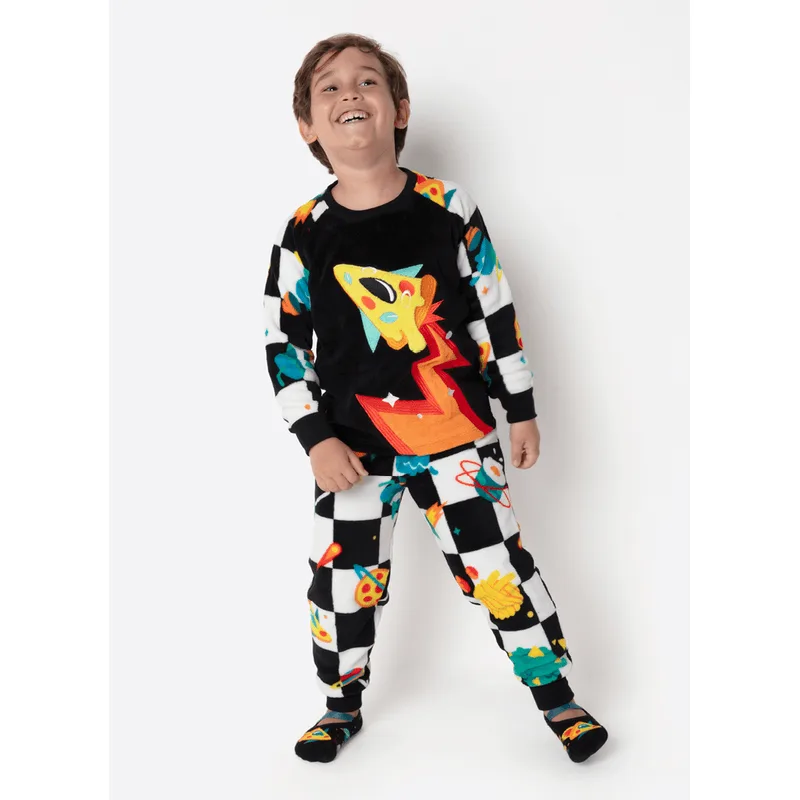 Pijama Manga Longa Soft Menino Space Food 2