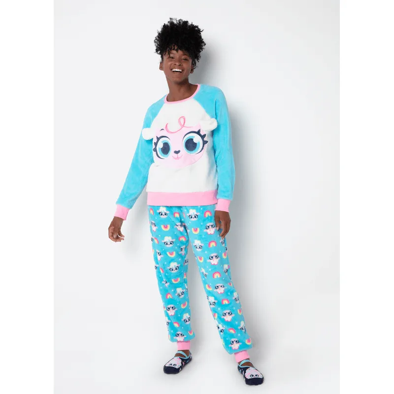 Pijama Manga Longa Soft Feminino Ovelha G