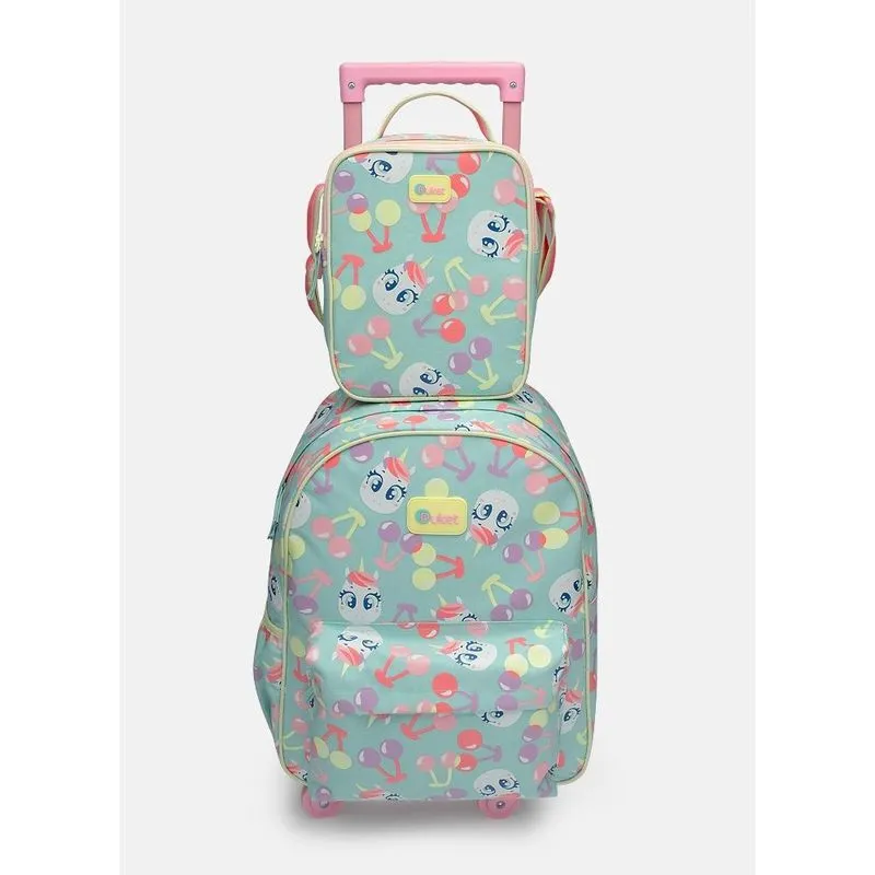 Kit Mochila + Lancheira Unicórnio Cherry - Puket