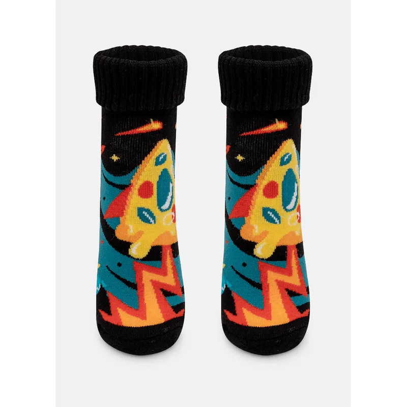 Meia Botinha Antiderrapante Menino Teen Space Food 34 A 39