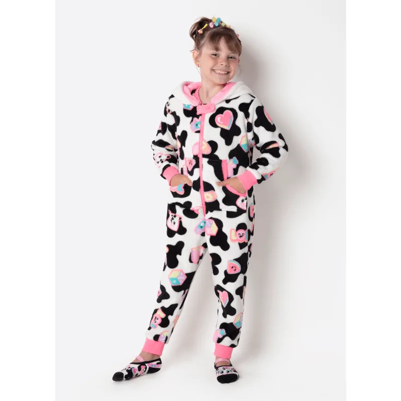 Macacão Manga Longa Soft Menina Vaca Patches 1