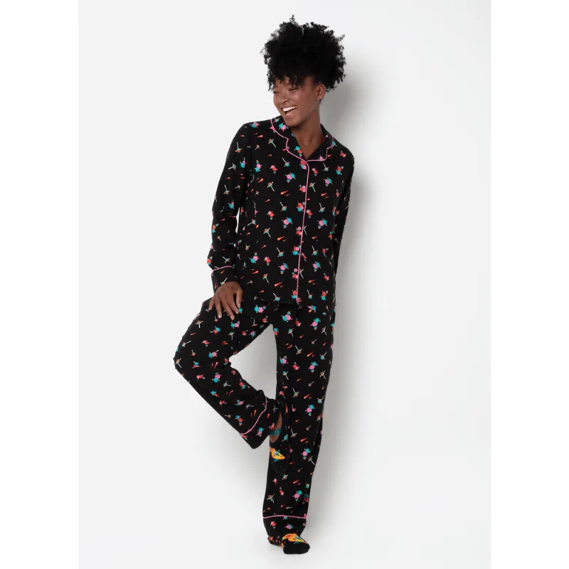 Pijama Manga Longa Viscose Feminino Space Food PP