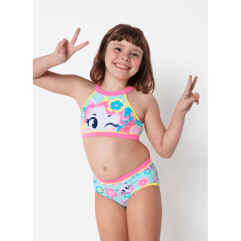 Biquíni com Proteção Solar Menina Unicórnio Aloha 4