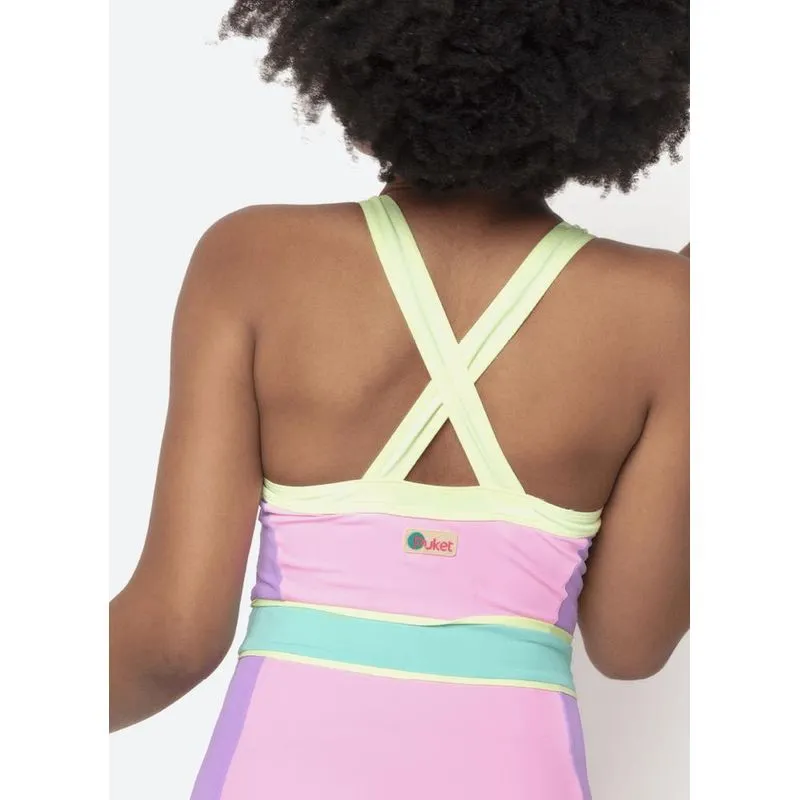 Maiô menina teen color block