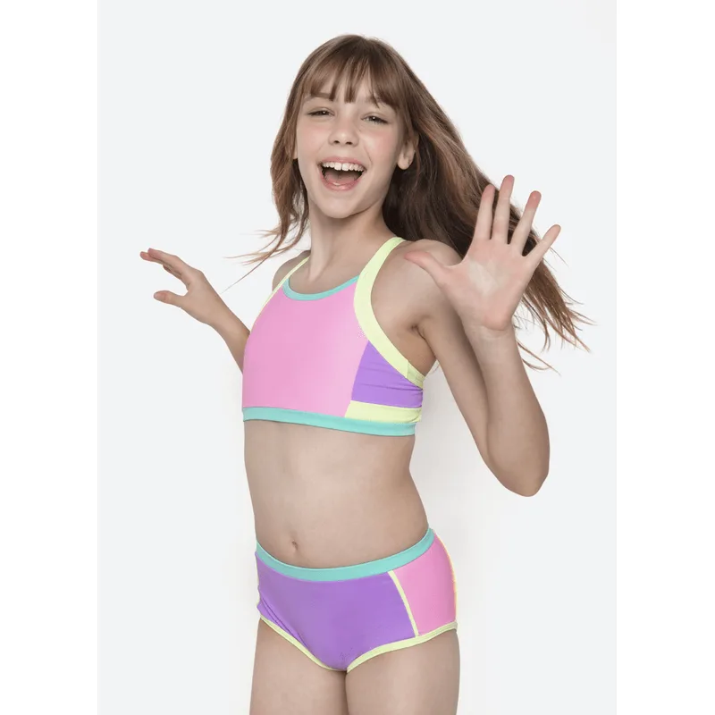 Biquíni com Proteção Solar Menina Teen Color Block 16